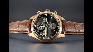 IWC Pilots Watch Perpetual Calendar Spitfire Digital Date Month Black Dial [upl. by Nevram427]