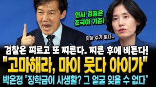 인사 검증은 조국이 기준 박은정 quot장학금이 사생활 그 상기된 얼굴을 잊을 수 없다quot 조국 quot고마해라 마이 뭇다 아이가quot [upl. by Corabella838]