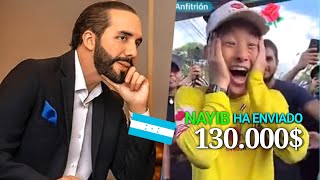 NAYIB BUKELE DONA US130000 EN VIVO A INFLUENCER y a HONDURAS Shin Fujiyama [upl. by Sivel495]