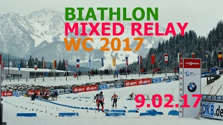 BIATHLON MIXED RELAY 9022017 World Championships Hochfilzen Austria [upl. by Rawdan]