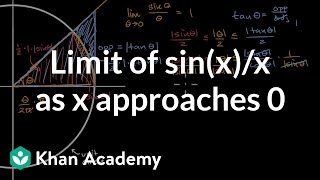 Limit of sinxx as x approaches 0  Derivative rules  AP Calculus AB  Khan Academy [upl. by Narol]