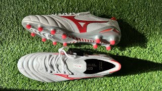 UNBOXING MIZUNO MORELIA NEO IV BETA JAPAN WHITE RADIANT RED HOT CORAL 4K [upl. by Alodi]