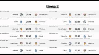 UEFA champions league 20112012 full group stage fixtures [upl. by Paget833]