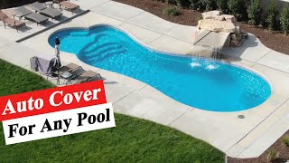 Hidden track auto cover for any shape fiberglass pool [upl. by Deena]