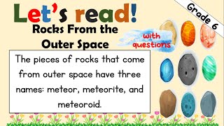 READING COMPREHENSION  GRADE 4  PRACTICE READING  ROCKS FROM THE OUTER SPACE [upl. by Primrosa]