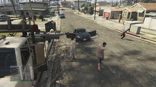 GTA V Vagos Kills Aztecas and NPC Worker [upl. by Nnylrats]