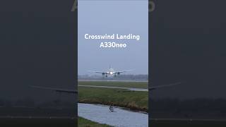 Crosswind Landing Airbus A330neo Delta crosswind landing airbus a330 a330neo deltaairlines [upl. by Ahsilahs]