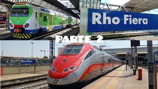 Frecciarossa italo e treni suburbani a Rho Fiera Milano [upl. by Alatea]