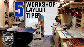 Workshop Design  5 Keys to a Small Shop Layout  Evening Woodworker [upl. by Allekim]