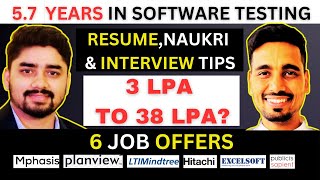 From 3 LPA CTC to 38 LPA 6 Offers  5 Years of Journey in Software Testing 💯 [upl. by Bellamy]