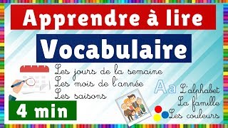 Apprendre à lire  Vocabulaire  le calendrier et les notions de bases du français [upl. by Aticilef]