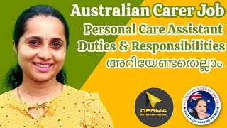 Australian Carer Job  Personal Care Assistant PCA  Duties and Responsibilities  What is PCA [upl. by Calica]