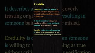 Credulity  Meaning amp Usage in Speaking  English Speaking Made Easy vocabularybuilding vocabulary [upl. by Garin]