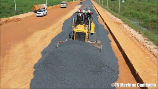 Powerfull Extremely Machine Construction Road LiuGong Dozer Grading Gravel Building New Road [upl. by Nelram]