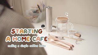 MINI HOME CAFE STARTER UNBOXING ☕️ shopee haul amp making simple latte  Indonesia [upl. by Ennail]