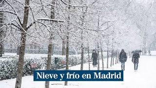 Nieve en Madrid la borrasca Filomena llega con fuerza [upl. by Diahann318]