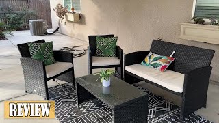 Goplus 4Piece Rattan Patio Furniture Set Review  Watch Before You Buy [upl. by Agate374]