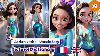 Apprendre les verbes daction en français avec un imagier Fre Eng Audio Picture Dictionary  01 [upl. by Eilsek]