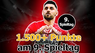 1500 Punkte am 9 Spieltag  Kickbase Bundesliga Spieltags Preview I Kickbaseking [upl. by Yllop]