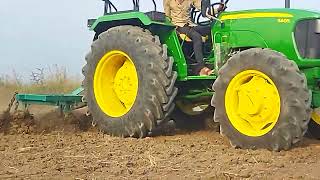 John Deere farming  John Deere 5405 4×4 working in india [upl. by Enelrihs]