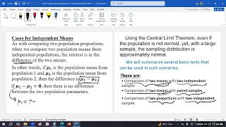 Lec20 Chp11 Stat213 F24 Hypothesis Testing for 2 Independent Poplulation MEAN [upl. by Milla]