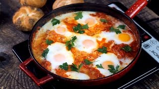 Shakshuka  Eggs in Tomato Sauce Recipe [upl. by Ettennig]