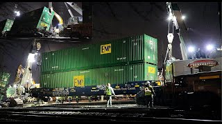 Derailed Intermodal  Cranemasters Called In Norfolk Southern Train at Harrisburg Pa [upl. by Nannerb]