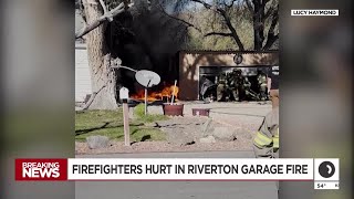 3 firefighters injured in Riverton house fire [upl. by Elleirbag]