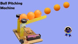 How to make Ball Pitching Machine  Stem Project for kids  Science exhibition model for school [upl. by Eannaj]