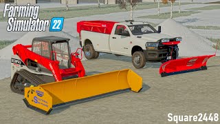 BUSY DAY Snow Plowing amp Salting  FS22 [upl. by Ycal]