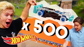 500 CARS vs THE MEGA RAMP wTanner Fox  Hot Wheels Unlimited  HotWheels [upl. by Jeffcott]