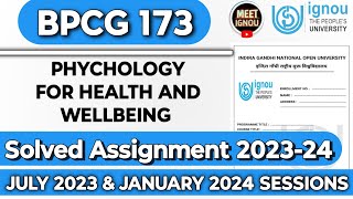 bpcg 173 solved assignment 202324  Psychology For Health and Wellbeing  bpcg bpcg173 ignou [upl. by Eirised]