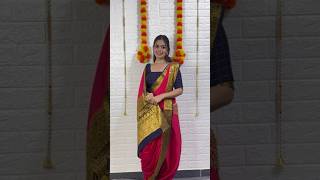 Nauvari Saree Draping maharashtrian saree drapingsaree santoshimegharaj [upl. by Nivled]