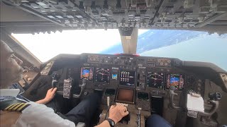 Beautiful BOEING 747 APPROACH amp soft LANDING into New York Kennedy Airport runway 22L full reverse [upl. by Cyna]