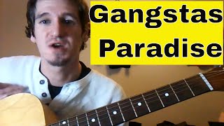 How To Play Gangstas Paradise Coolio  Easy Acoustic Guitar TutorialLesson [upl. by Atelra]