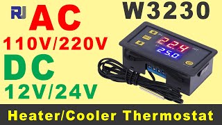 How to use W3230 Thermostat Heat and Cold Relay Controller AC DC 12V24V120220V P1 to P8 [upl. by Eibor]