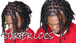 Faux Locs For Men Tutorial  Starter Locs No Crochet No Glue [upl. by Redliw]