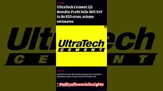 Ultratech cement pQ2net profit fall 36yoyto820crore adityafinancialinsights stockmarket [upl. by Elliven]