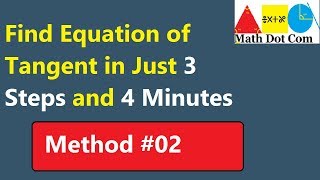 Equation of Tangent to Circle Using DerivativePoint Slope Form  Math Dot Com [upl. by Intirb389]