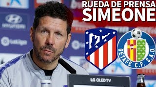 Atlético de Madrid  Getafe  Rueda de prensa previa de Simeone  Diario AS [upl. by Beare]