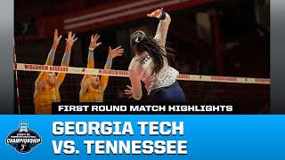 Georgia Tech vs Tennessee 2024 NCAA volleyball first round highlights [upl. by Gordon]