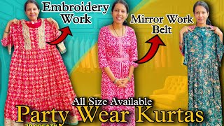 Party Wear Kurtas  All Size Available  Mirror Work and Embroidery work  JR Creations [upl. by Eelyk]