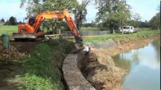 Stabilisation des berges du lac de Messancy 2013 [upl. by Ainoval]