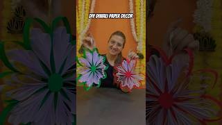 Diy Diwali Paper flower hamging decor diy diwali papercraft flowers decor shorts viralvideo [upl. by Auka22]