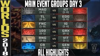 LoL Worlds 2018 Day 3 Highlights ALL GAMES  Main event Group Stage  Standings amp MVP [upl. by Adriaens]