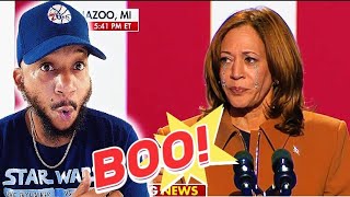 Kamala Harris Booed off stage at Rally in Michigan [upl. by Llennaj]