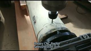 Cylinder Engraving Machine Columned Wood CNC Router with Rotary Attachment [upl. by Sundstrom97]