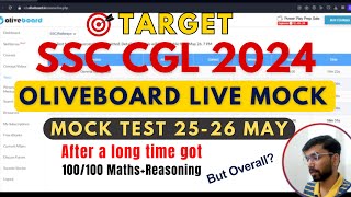 Oliveboard Live Mock Test Today  2526 May CGL Pre  Tushar GuptaCGA Acc ssc oliveboard [upl. by Quartas]