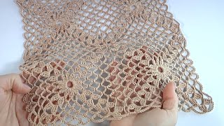 Crochet Lace Square MotifJoining Crochet Motifs [upl. by Delphinia554]