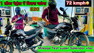 1 Liter Mileage Test Hero Super Splendor xtec E20 BS6 2024  real mileage test video  hero bikes [upl. by Roe]